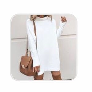 Cute white sweater dress!